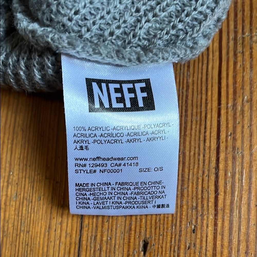 Neff Gray Ribbed Beanie - Picture 2 of 2